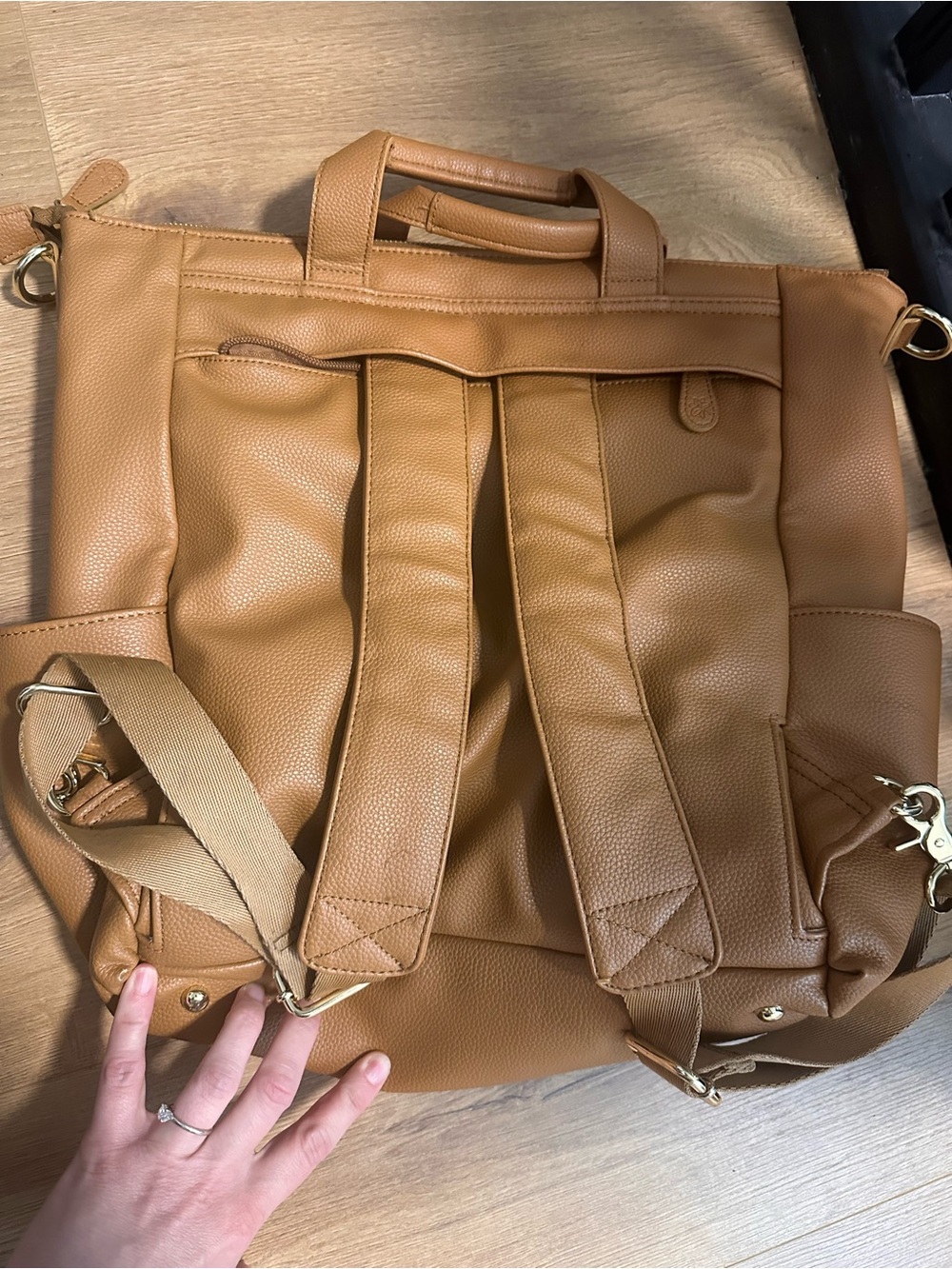 Lily Jade Tan Vegan Leather Diaper Bag-Women’s Bag - Picture 2 of 2